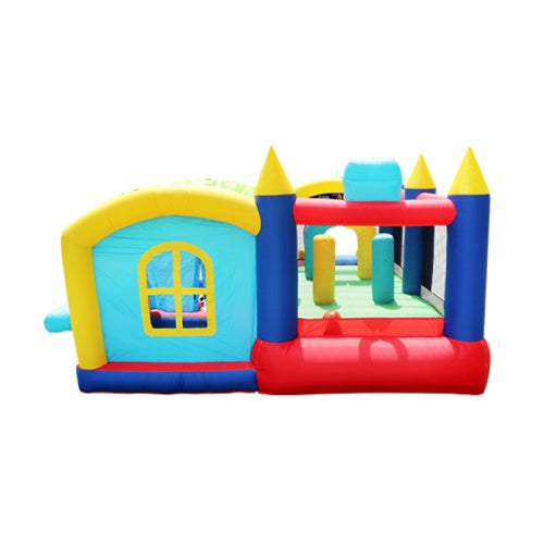 7-in-1 Inflatable Bounce House, Bouncy House With Ball Pit For Kids